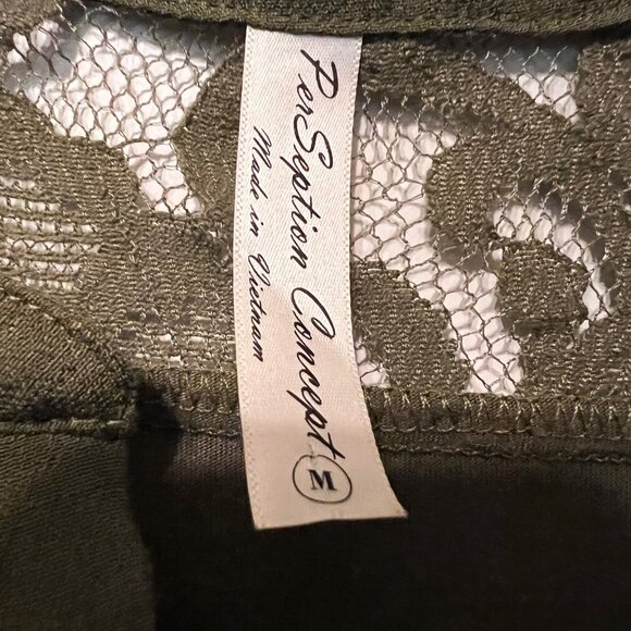 PerSeption Concepts Women's Top-Sleeveless-Tie-Lace-Med.-Olive/Army Green - Picture 7 of 13